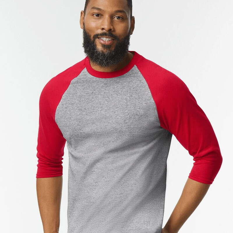 Heavy Cotton™ Raglan Three-Quarter Sleeve T-Shirt Thumbnail