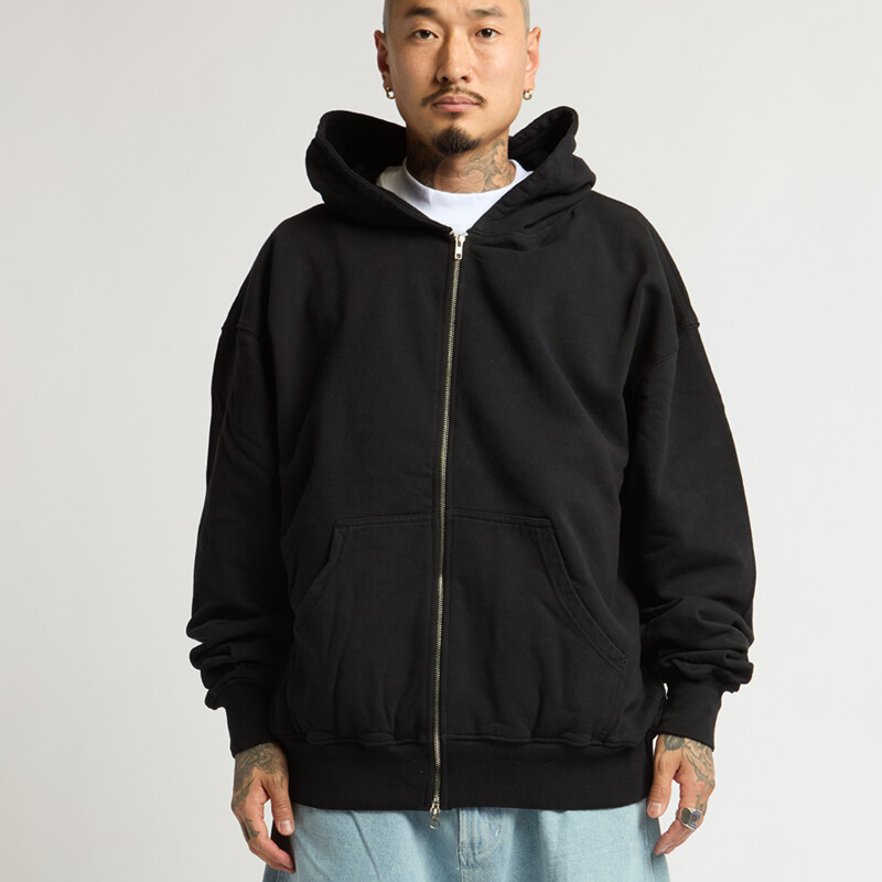 Garment Dye Double Zipper Hoodie Thumbnail